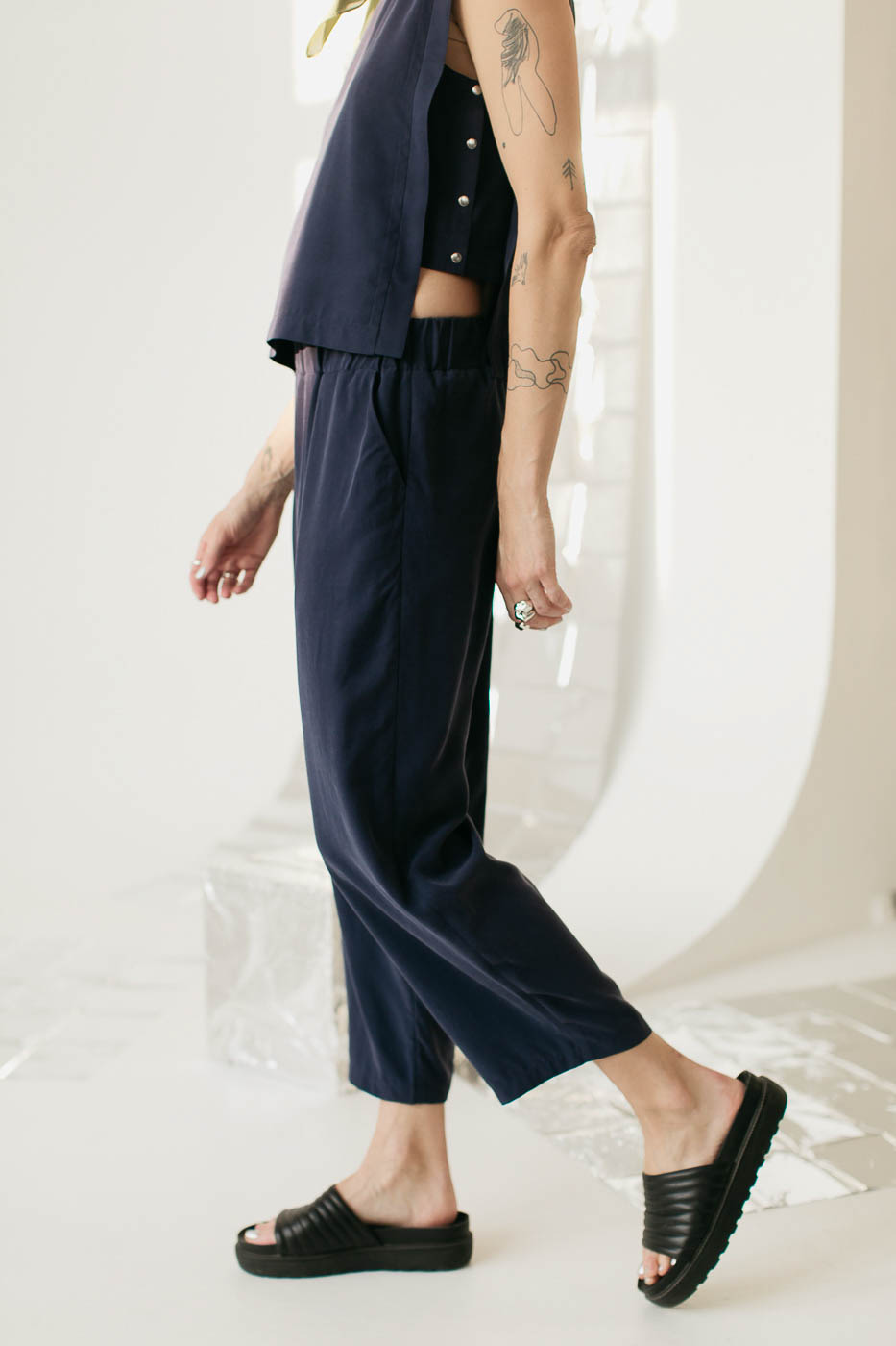 ORIGAMI /navy rayon/