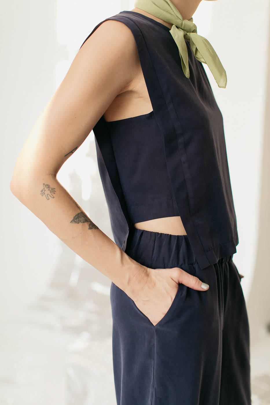 ORIGAMI /navy rayon/