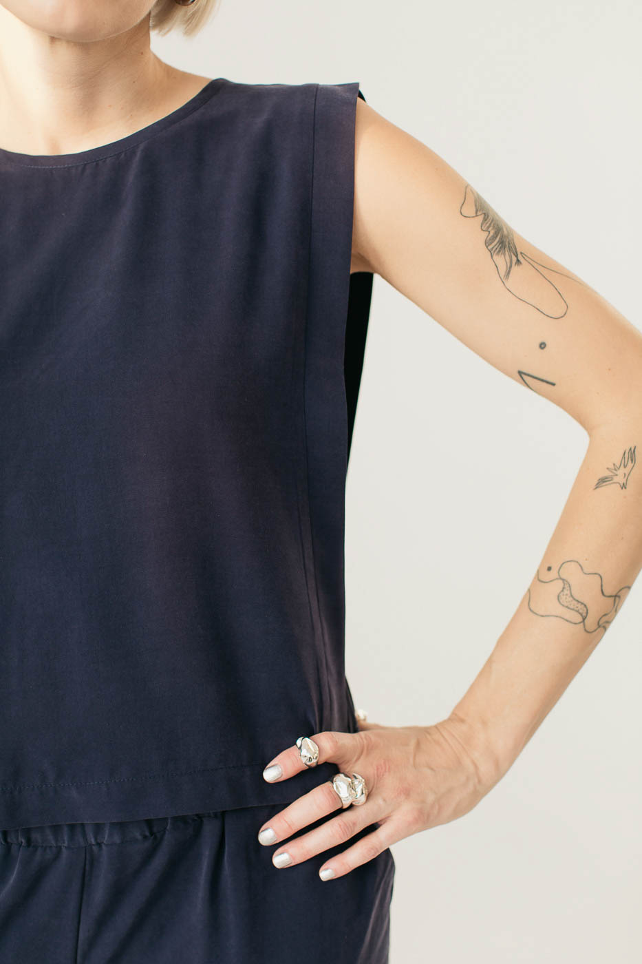 ORIGAMI /navy rayon/