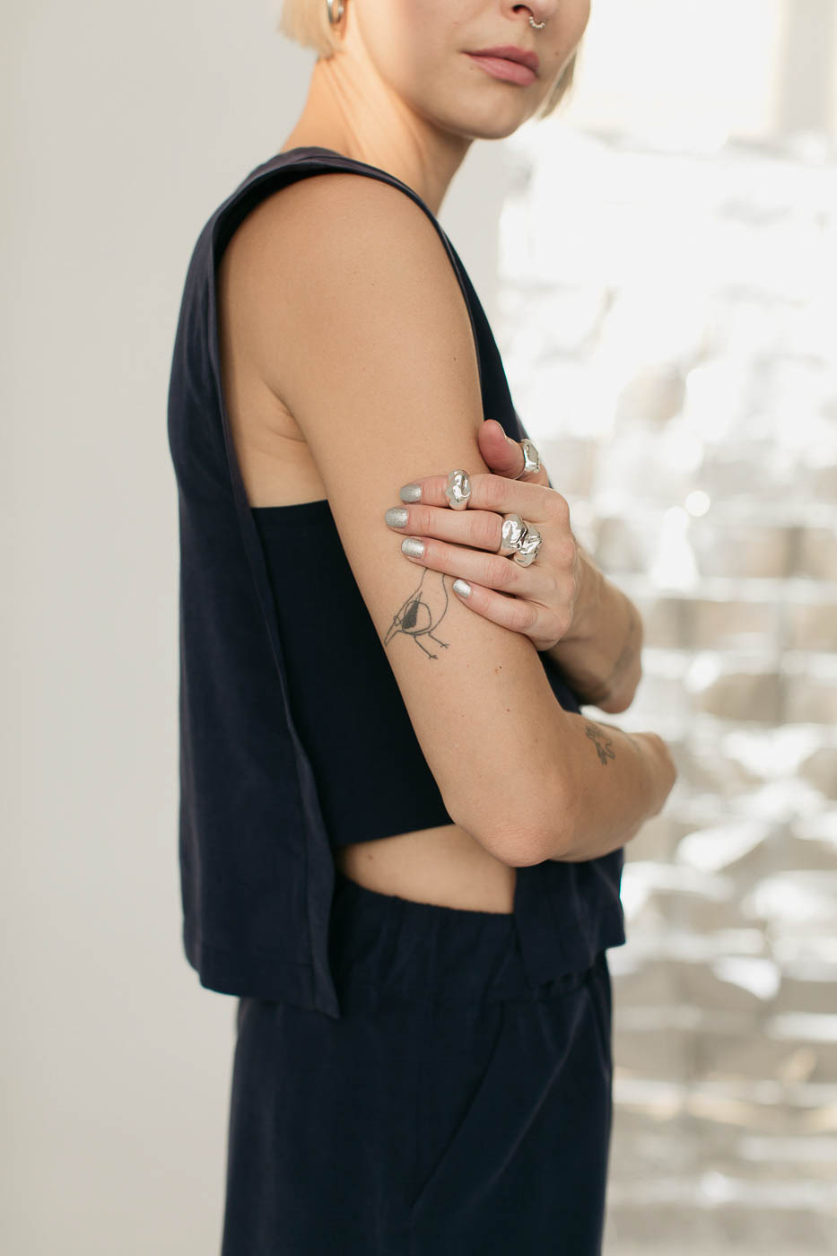 ORIGAMI /navy rayon/