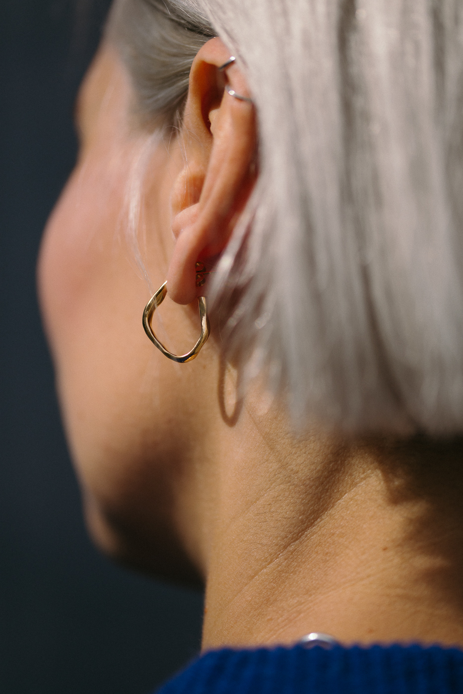 PEARL golden hoop earrings