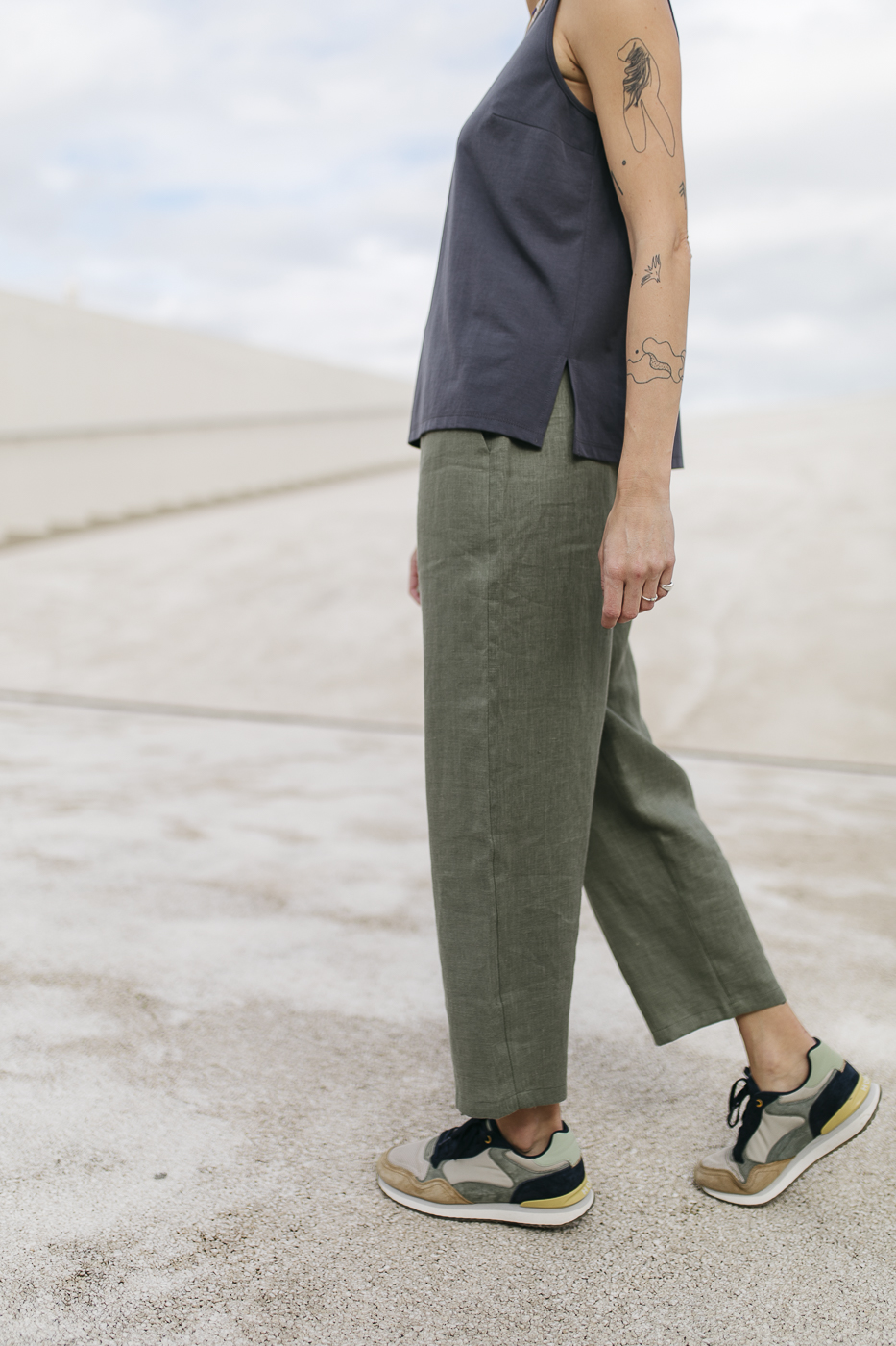 LISBOA /khaki linen/