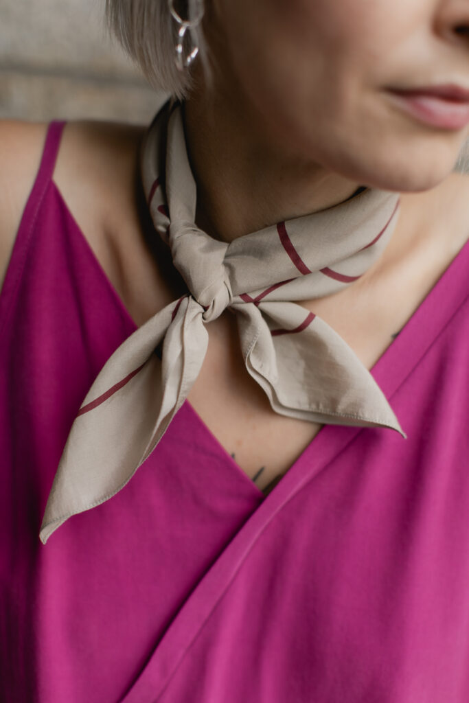 VASES SCARF /beige viscose+cotton/