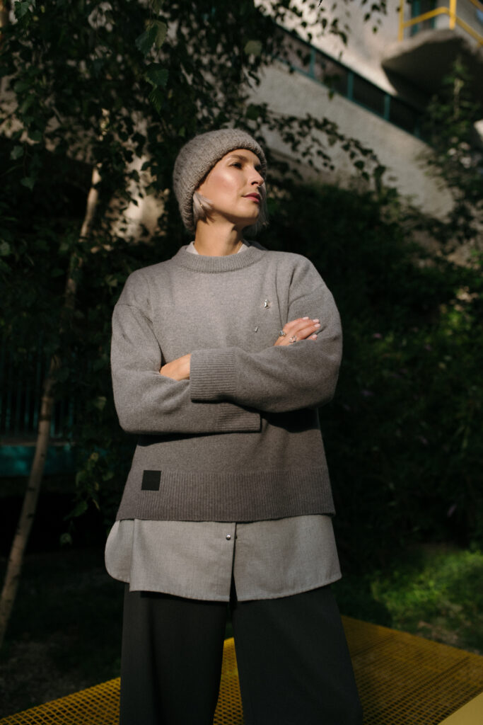 REINE /gray merino+cashmere/