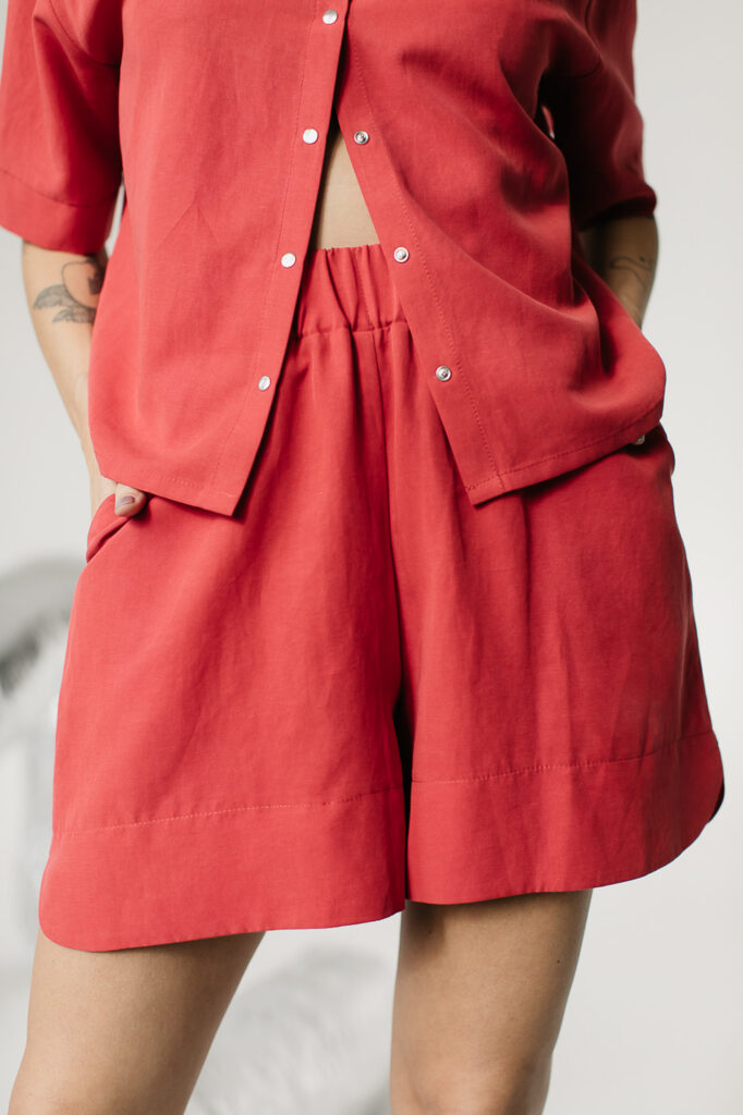 HI ROMA /coral red lyocell+linen/