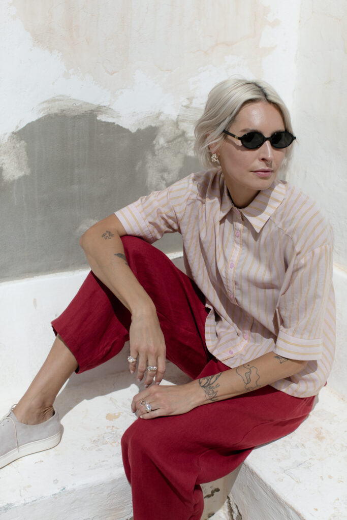 GOYA /pink striped lyocell/