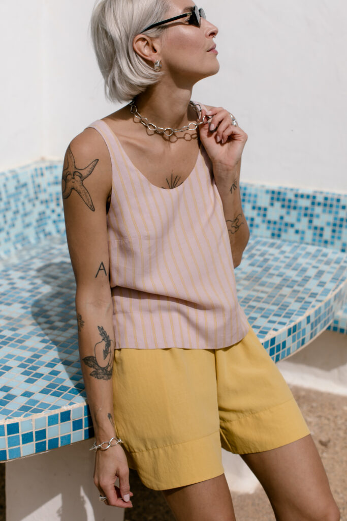 FLORENCE /pink striped lyocell/