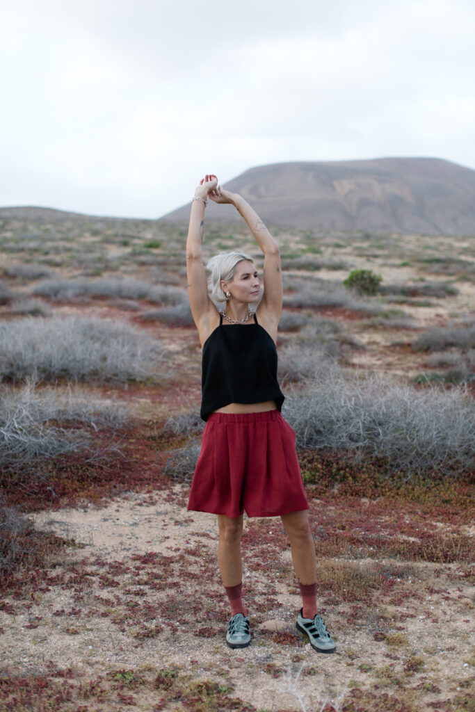 BAI shorts /cherry linen/