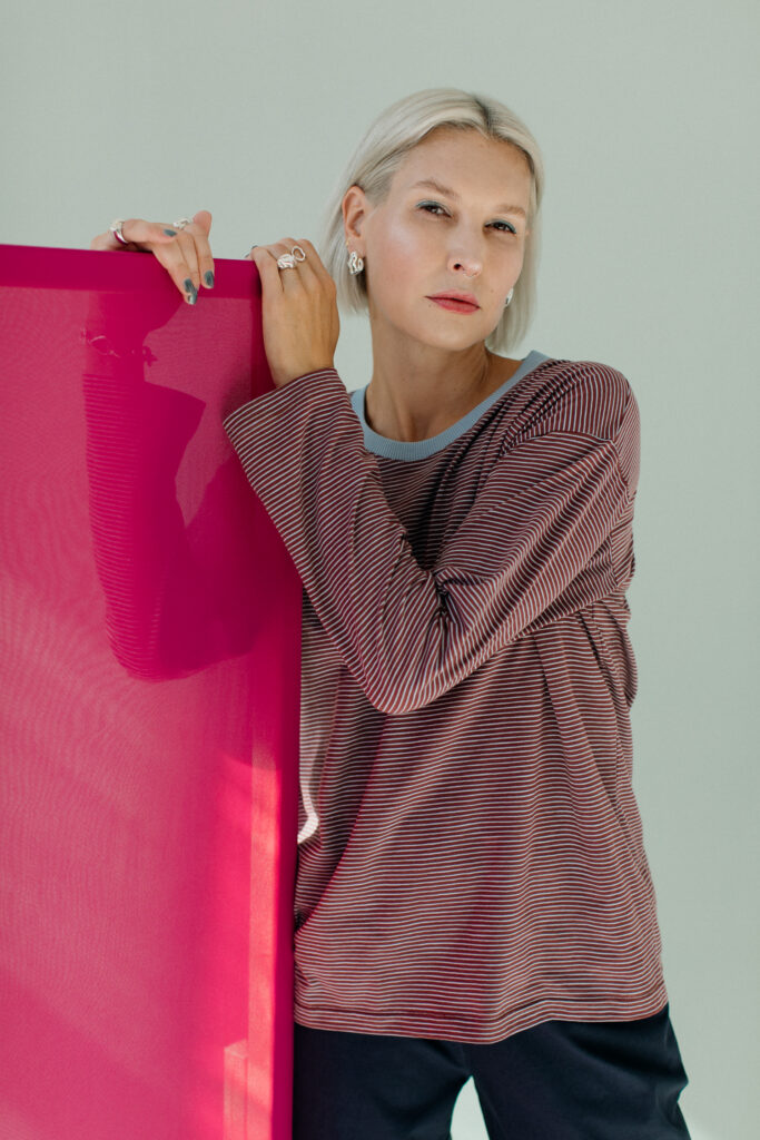 BELEM /burgundy striped cotton/