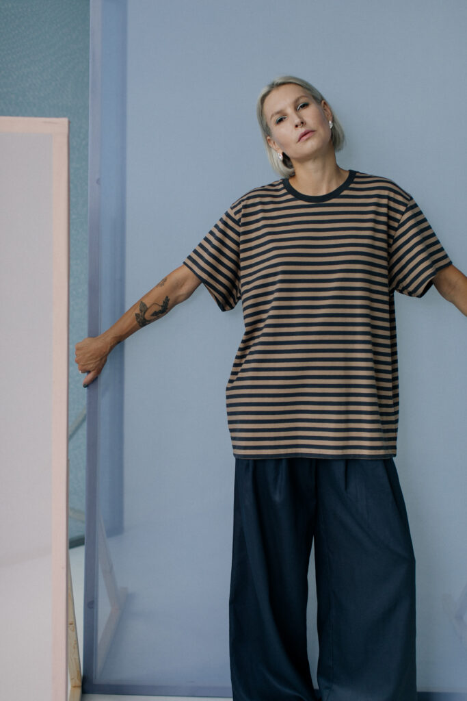 BOUYA /steel striped cotton/